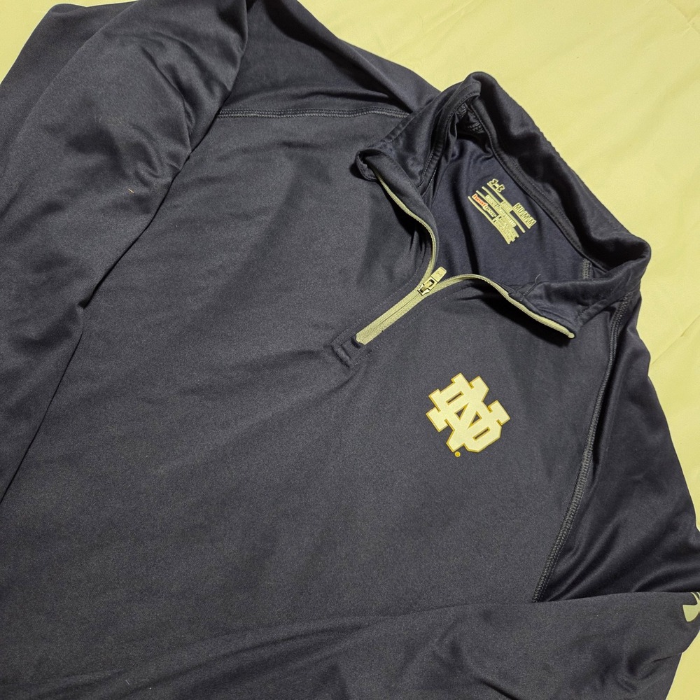 Under Armour Notre Dame Fighting Irish Navy Blue Quarter Zip Pullover Mens M